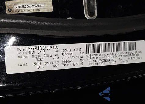 2013 Jeep Patriot Sport из США, поврежденный, VIN 1C4NJRBB4DD262964